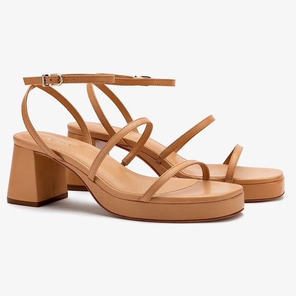 Larroude Shoes - Larroudé Gio Sandal In Tan Leather